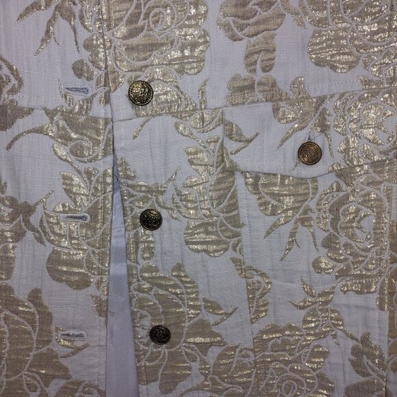 GOLD AND CREAM JACKET LAURA ASHLET WOMEN - SIZE 2X - Picture 2 of 4